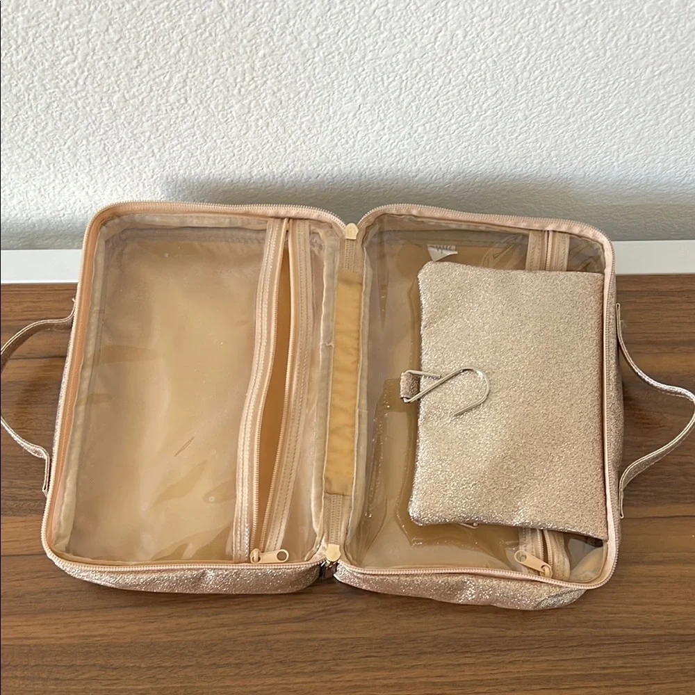Tender Love + Carry Gold Cosmetic Bag with Shimmer Finish - Picture 3 of 7
